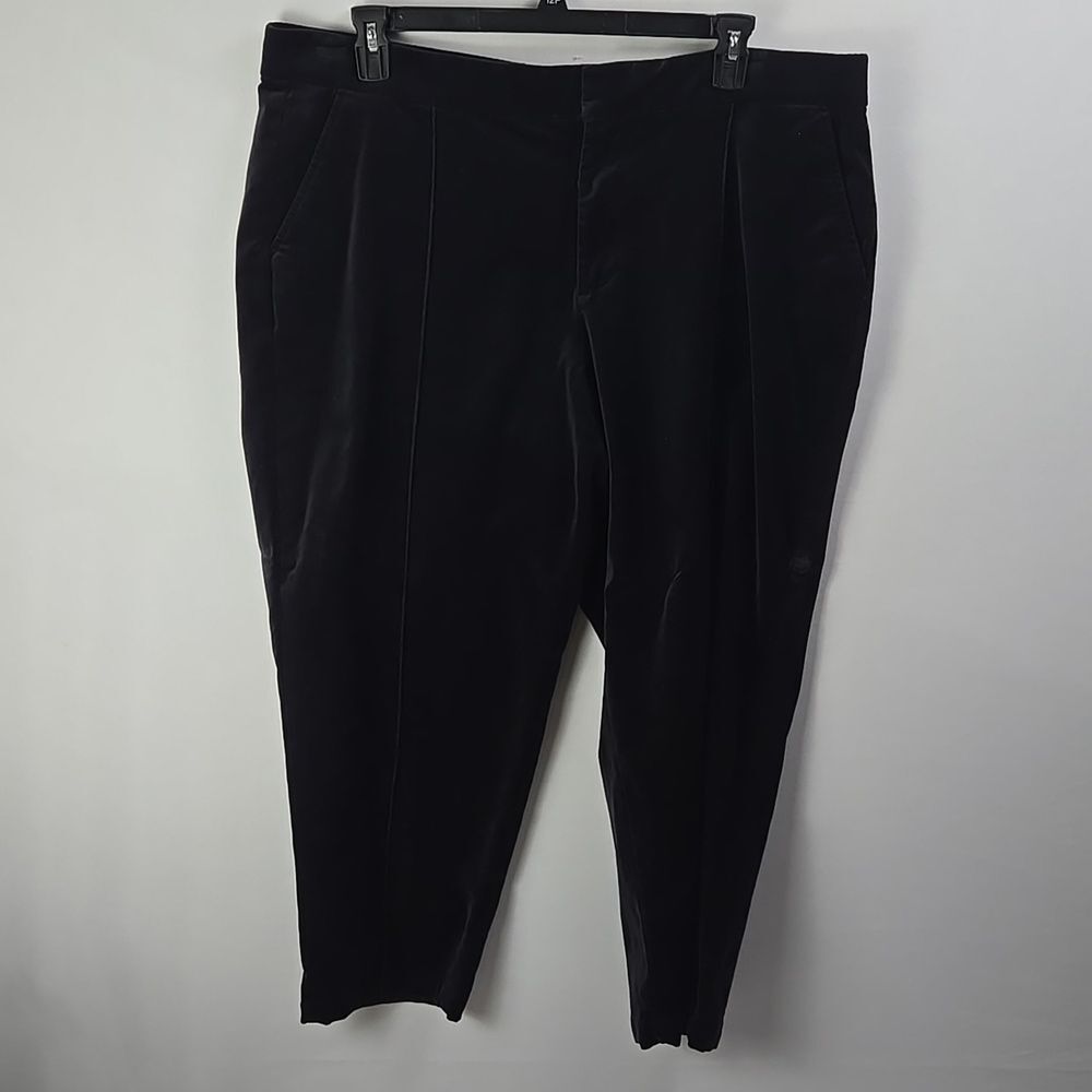 Lands' End Women's Black High Rise Velvet Trousers Pants Sz 20W Whimsygoth, Chic